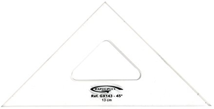 Graphoplex 45° 3 raka kanter 13 cm transparent