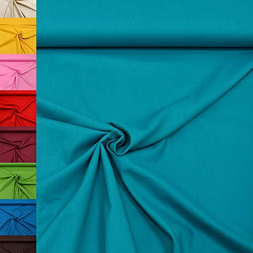 MAGAM-Stoffe Sophie Baumwollstoff Uni 100% Baumwolle Oeko-Tex Meterware 50cm (28. Helles-Petrol)