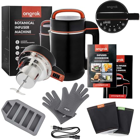 ONGROK Butter Maker & Oil Infuser Machine - Sleek Butter Machine with Simple Functionality, Electric Tincture Machine Kit for Edible Herbal Oil with all Accessories (Large)