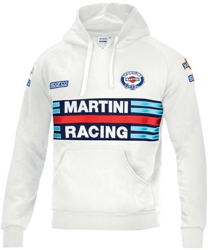 Sparco Martini Racing Felpa, Bianco, Standard Unisex Adulto, multicolore, L