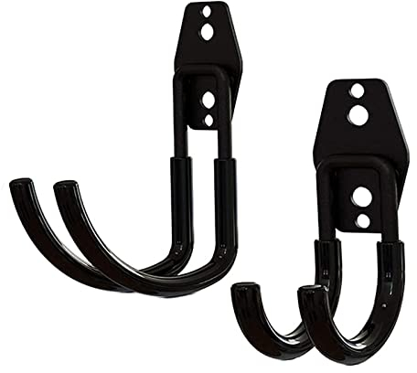 2 Pezzi Gancio Utility per Garage da Giardino , Doppio Gancio Garage in Acciaio Robusto, Ganci per Garage da Muro , Gancio a Doppia da Garage Parete , per Elettroutensili Bicicletta Scala Corda Tubo