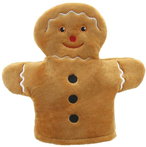 The Puppet Company - My First Christmas Puppet - Marionetta a mano a forma di omino di pan di zenzero adatto fin dalla nascita - PC003825, marrone