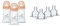 Dodie Lot de 3 Biberons Anti-Colique Sensation+ en verre, 270mL,0-6 Mois, tétine plate, Débit 2 & Lot de 4 Tétines Plates anti-coliques Sensation Débit 3 - rapide