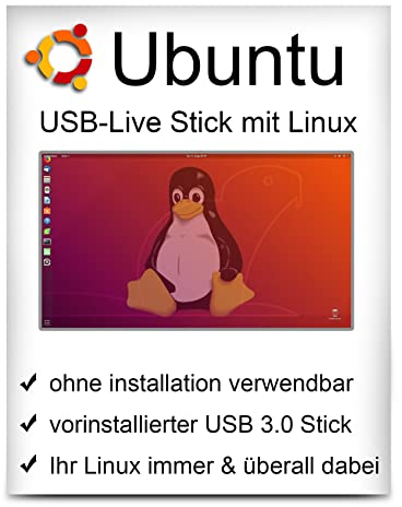 Ubuntu - 64 Bit - auf 32 GB USB 3.0 Stick - Linux Live Stick - Betriebssystem