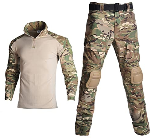 Ropa De Uniforme Militar De Camuflaje Táctico Traje Cortavientos Camisa De Combate Airsoft Del Ejército + Pantalones Cargo CP Camouflage 8XL