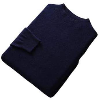 Hamthuit Maglione in Cashmere Autunno E Inverno Semplice da Uomo in Lana A Maniche Lunghe con Collo A Lupetto Semplice in Tinta Unita Caldo E Ampio 2 XL