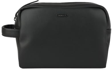 Police - Bolso de mano para hombre y mujer, de cuero sintético, neceser de viaje, maleta de viaje, suave bolsa de cosméticos, Negro , Grande