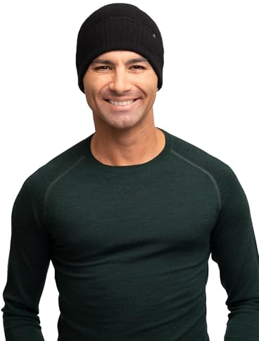 DANISH ENDURANCE 100% Kaschmir Mütze, Luxuriös Weich, Warme Thermo Wollmütze, Premium Komfort, Unisex, Beanie für Damen & Herren, Schwarz, Einheitsgröße