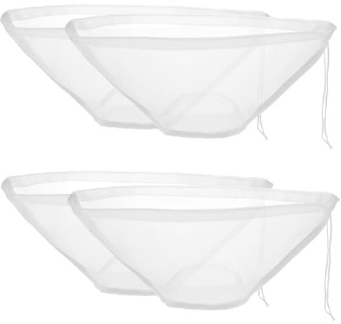 Sacchetti per formaggio, 4 sacchetti in nylon a forma di ciotola, per latte e noci riutilizzabili, sacchetti per infusione a freddo a maglia fine, per latte di mandorle, tè, succo, yogurt greco, uva,