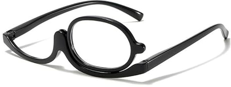 JZ 2X occhiali da trucco ingrandimento con lente girevole - occhiali da lettura ad alta definizione per le donne, eleganti e funzionali per trucco, artigianato e lavoro di primo piano (Black 2.5)