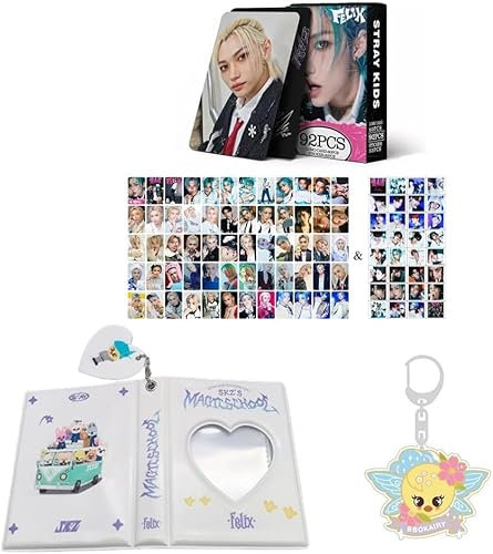 Stray-kids Merch Lot de 60 cartes photos personnelles 32 autocollants pour album classeur porte-clés « Stay » (Felix)