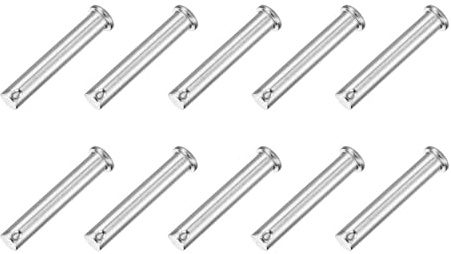 QUARKZMAN 10Pcs M10 x 60mm Perno a Forcella a Singolo Foro, Perni di Aggancio a Testa Piatta in Acciaio Inossidabile 304 per Serratura, Installazione di Mobili, Attrezzature Industriali