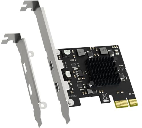 GLOTRENDS U3142X1 Scheda di espansione PCIe USB 10Gb 2 porte, 2 porte USB-C (USB 3.2 Gen 2), interfaccia PCIe X1, compatibile con Windows/Linux/macOS