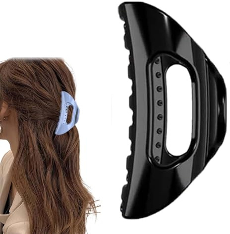 The Cozy Clip de pinza para el cabello, suave y flexible para mujer, fuerte agarre antideslizante, comodidad ultraligera para cabello grueso, rizado y largo (negro)