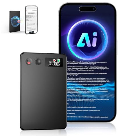GOWENIC Röstinspelare, AI Realtidstranskription och Sammanfattning med GPT 4.1 -teknik, Dubbla Inspelningsmotorer, Intelligent Brusreducering, Stöder 112 Språköversättning (64 g)