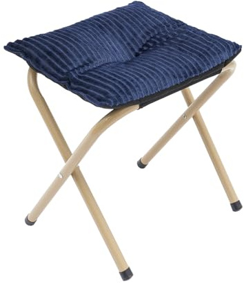 QIERF Fällbar pall, vikbar fotpall vikbar campingpall 34 cm höjd, 100 kg lastkapacitet för kontor vardagsrum, kaffe, kan användas som fotpall eller en vanlig pall (mörkblå)