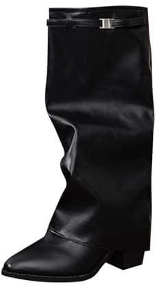 Bottes Femme Genou Haute Confortable Cuissarde Tirer Sur Automne Temps Hiver Boots Vintage Bottes Marche Classique Western Chaussures Botte Montantes Hipster Club Fête Escarpins Haute