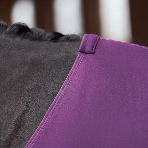 Imperial Riding IRH F&amental - Coperta in pile traspirante e leggera, con cinghie incrociate e chiusura sul petto, comoda coperta per cavalli, colore nero, 115