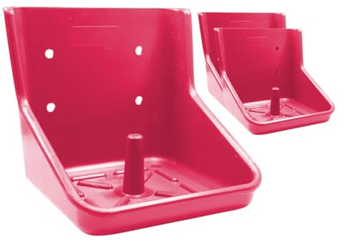 ERPINA® Lot de 3 supports de pierre à lécher cheval rose - Pour 10 kg de pierres à lécher sans bords tranchants - Support stable en plastique incassable pour chevaux, bovins, sauvages - Pour cour et