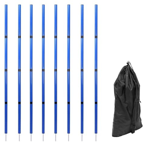 Yunmeryker Picas entrenamiento fútbol, set agilidad fútbol con 8 picas, material sintético, bolsa transporte, blue