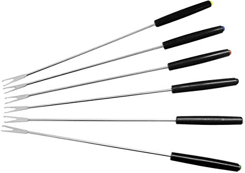 Fackelmann 48491 - Forchette da Fondue in Acciao Inossidabile, 27 cm, pacco da 6
