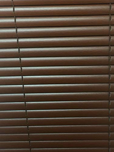Ruby Deals PVC Window Venetian Blind Blinds Easy Fit Curtains Trimmable Fittings Windows Treatment Shutters Twist Open Close (Walnut-PVC, W 150cm(59'') x H 150cm (59)