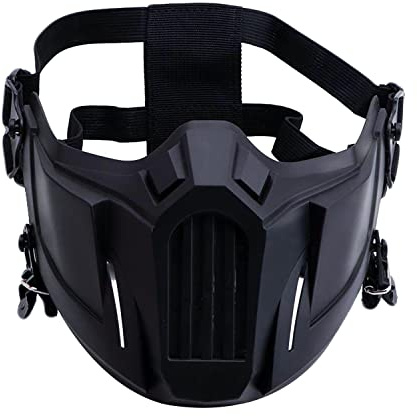 Airsoft Mask Creative Protective Half Face Mask Outdoor Game Mask Costume Mask Outdoor Sports Masks (Black)