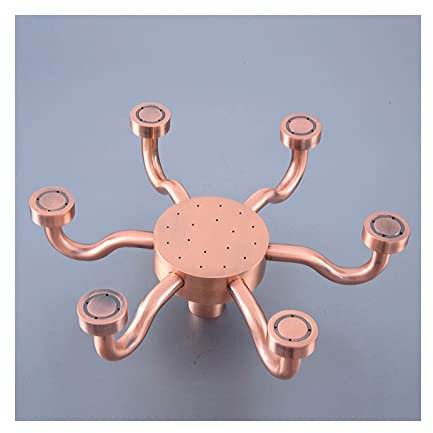 Ksunun 8 Zoll Duschkopf Regendusche Messing Regenduschkopf Druckverstärkendes Design Einbauduschköpfe Runden Kopfbrause mit Anti-Kalkdüse Messing Gebürstetes Finish,B