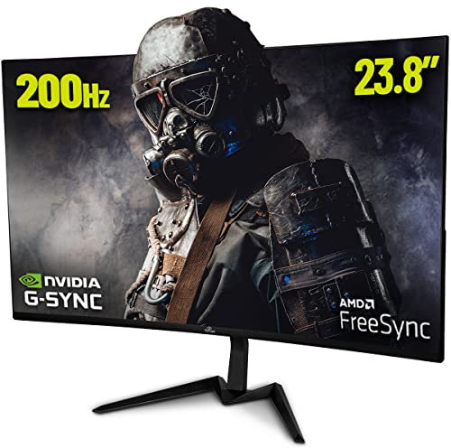 YEYIAN Sigurd - Monitor Gamer Curvo 23.8 FHD (1920x1080), 200Hz, 1ms MPRT, FreeSync, G-Sync, 96% sRGB, HDMI/DP/DVI, Altavoces, VESA - Negro