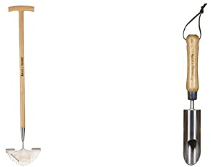 Kent & Stowe Rasenkantenstecher – Kantenschneider aus Edelstahl zum Schneiden von Rasenkanten & Zwiebelpflanzer – Blumenzwiebel-Pflanzer aus Edelstahl für gleichmäßige Löcher, Länge: 30 cm