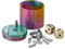 BestSaller 3009 SUPER SIX Reise-Würfelspiel Aluminum, 36 Spielstäbchen & 2 Würfel, Rainbow Splash, Mehrfarbig