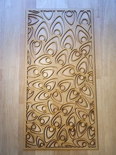 Peacock Feather Panel Screen Radiator Cabinet wall Decorative Screening-grille- Perforated MDF panel (600x300mm) 0038 (3mm thick)