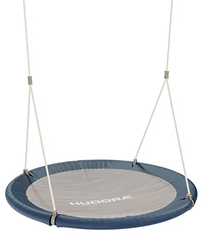 HUDORA Altalena a nido Lounge - Altalena nido con altezza regolabile e diametro da 90/110 cm per carico fino a 150kg - Altalena con seduta chiusa - Altalena familiare per interni ed esterni