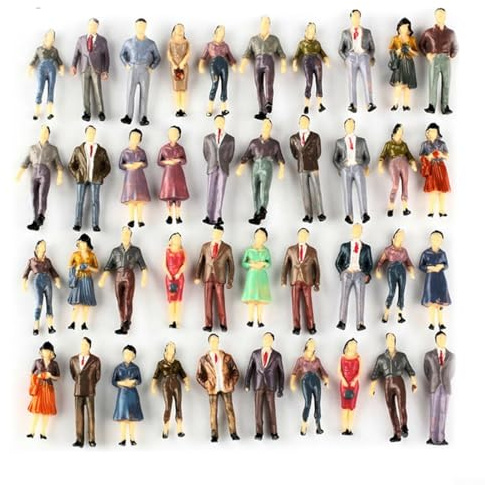 130 Pieces People Figurines 1:48 Scale Model Trains Architectural Plastic People Figures Tiny People Sitting and Standing for Miniature Scenes, for DURABLE Material, Realistic Colors