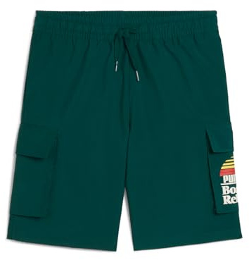 PUMA MID90S Cargo Chino Shorts B, Pantalones Cortos Tejidos Niños, Dark Myrtle,
