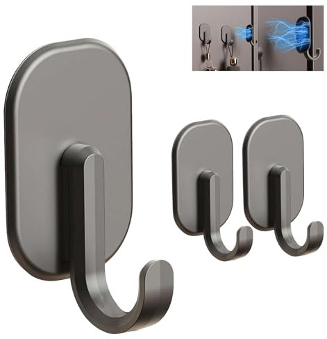 Paquete de 3 ganchos magnéticos resistentes para refrigerador de cocina, ganchos de imanes, soporte de almacenamiento de toallas de baño, ganchos de barra magnética fuertes para colgar utensilios de