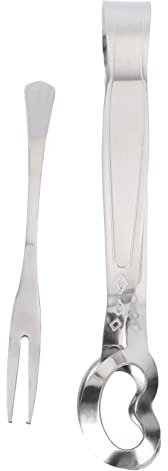 Stainless Steel Escargot Utensils Set - 2Pcs Snail Clip & Fork - Compact Tableware for Home & Restaurant