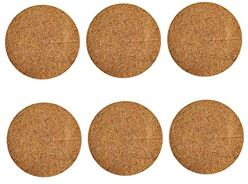 Peosaard Estera de árbol con Anillo de, Estera Protectora de Anillo de mantillo, Disco de protección de Plantas de Invierno de Fibra de, 6 uds., 30cm, Disco de Control de malezas