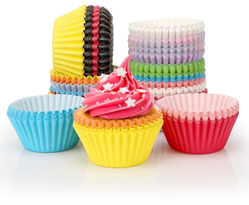 Pirottini per muffin carta, 500 Pezzi Pirottini di Carta-10 colori diversi, Mini Pirottini Muffin Carta, Multicolore Pirottini Cupcake, per Festa Compleanno Ristorante Pasticceria
