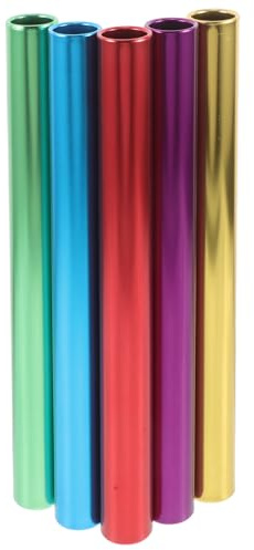 Genérico 5 Bastones Deportivos para Correr de Aleación de Aluminio Galvanizado, Palos de Relevos Multicolor para Entrenamiento y Carreras de Atletismo en Pista