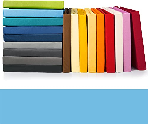 CelinaTex Jade Spannbettlaken 180x200-200x200 cm Aqua blau Microfaser Spannbetttuch Jersey Bettlaken