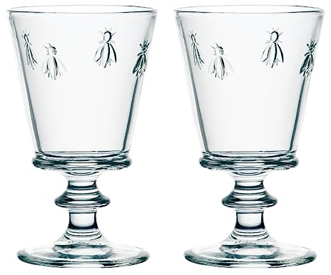 La Rochere Bee Motif Stemmed Wine Glass, Set of 2, 350ml