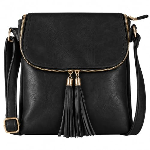 Mabel London Women’s Crossbody Bag - Faux Leather Shoulder Bag with Adjustable Strap, Tassel Zip Pocket, & Multi-Compartment Design - Stylish & Lightweight Messenger Bags