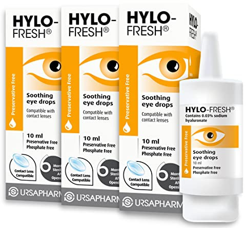 HYLO Fresh - Triple Pack – Preservative Free - Soothing, Lubricating Eyedrops for Irritated or Mild Dry Eye – 3x10ml