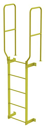 Tri-Arc WLFS0205-Y 5-Rung Walk-Thru Uncaged Fixed Steel Ladder, Safety Yellow Powder Coated Finish