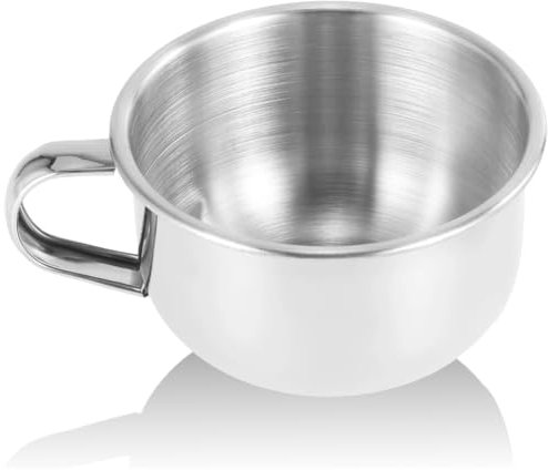 FILFEEL Ciotola per sapone barba, in acciaio inox, in acciaio inox, strumento per la pulizia del rasoio