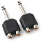 NANYI 1/4Inch 6.35mm Male to 2 RCA Female Audio Heads, 1/4Inch M to 2 RCA F Stereo Interconnect Audio Adapter, 2Pack