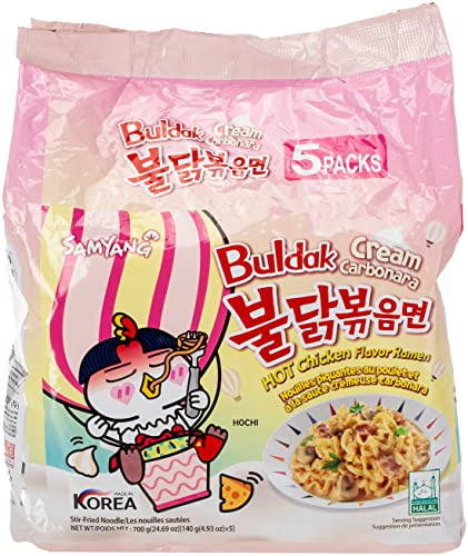 Samyang Carbonara Buldak Würziges Huhn gerösteter Ramen [Nudeln] / koreanisches Essen/koreanische cremige Ramen/würzige Korea-Nudel-Herausforderung