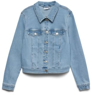 VERO MODA Women's Vmluna Ls Slim Dnm Jacket Mix Ga Noos Jacket (pack of 1)