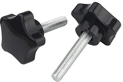 MOOPW M8 x 35mm 4 Pcs Tornillos Cabeza moleteada Acero al carbono Perilla Manija Apretarse Estrella Tornillos de pulgar Máquina Tornillo de sujeción Plástico Agarre